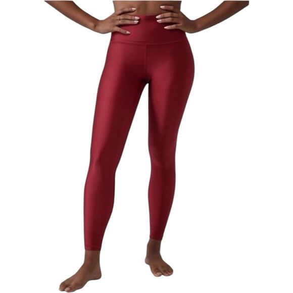 Athleta Elation Shine Tight Leggings Luster Elevation Red XS full length - Picture 1 of 9